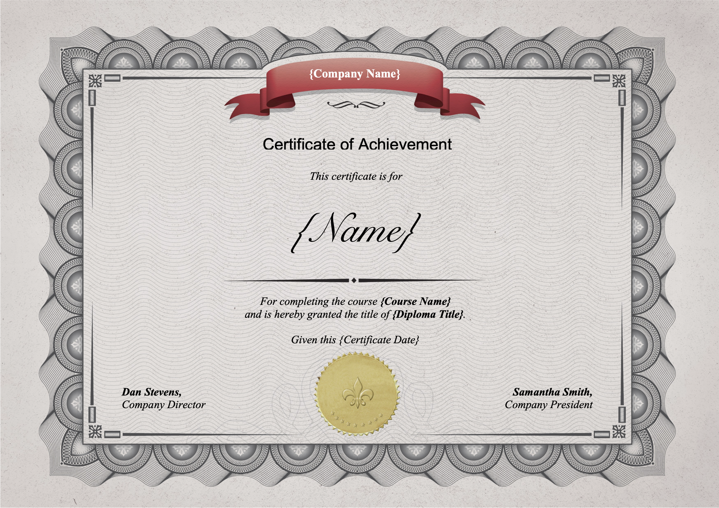 Certificate of Achievement Template